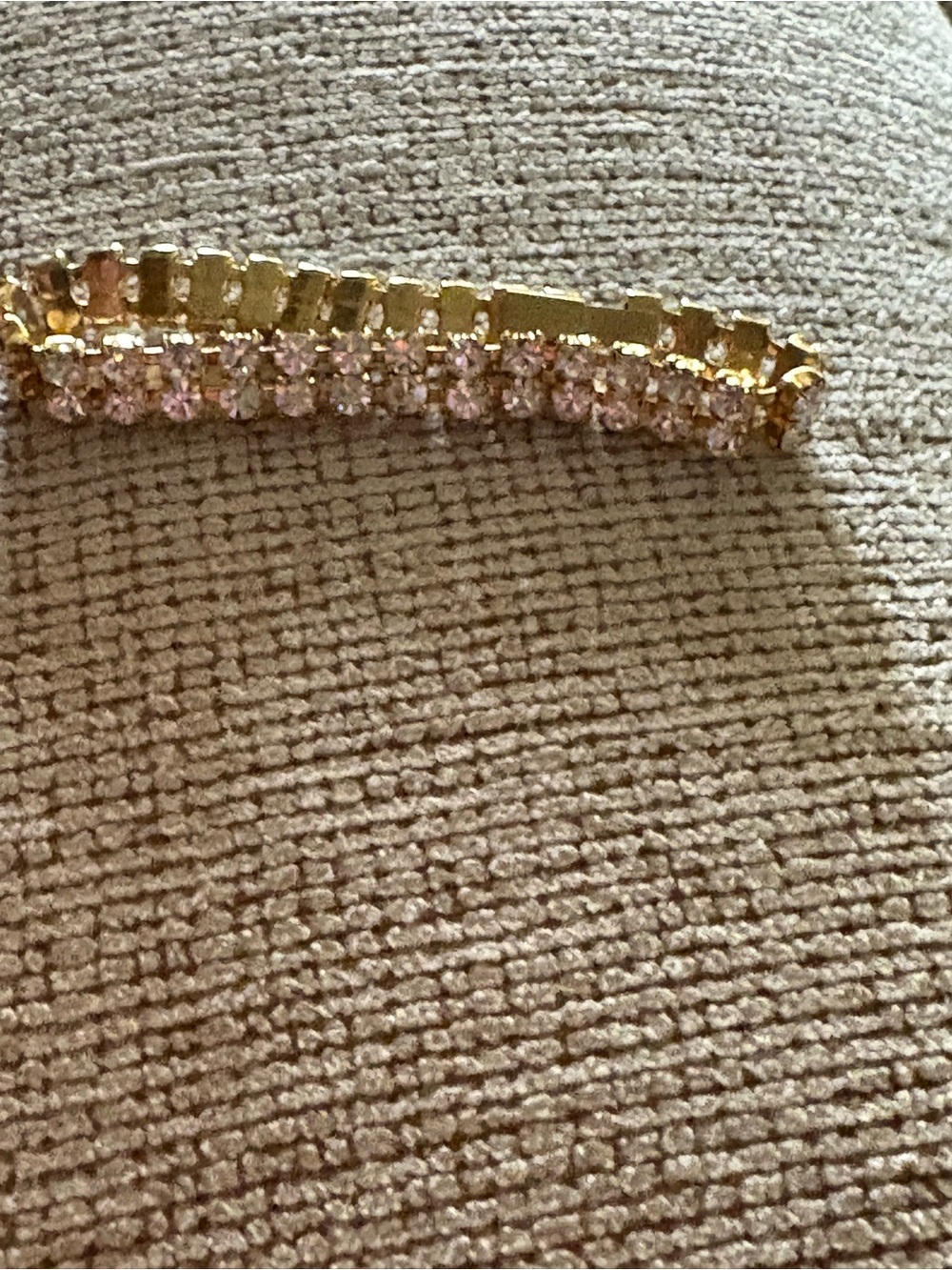Gold Rhinestone Tennis Bracelet with Crystal Stones